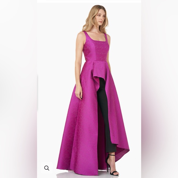 NWT SOLD OUT HTF Kay Unger cerise walk through jumpsuit - Picture 2 of 10